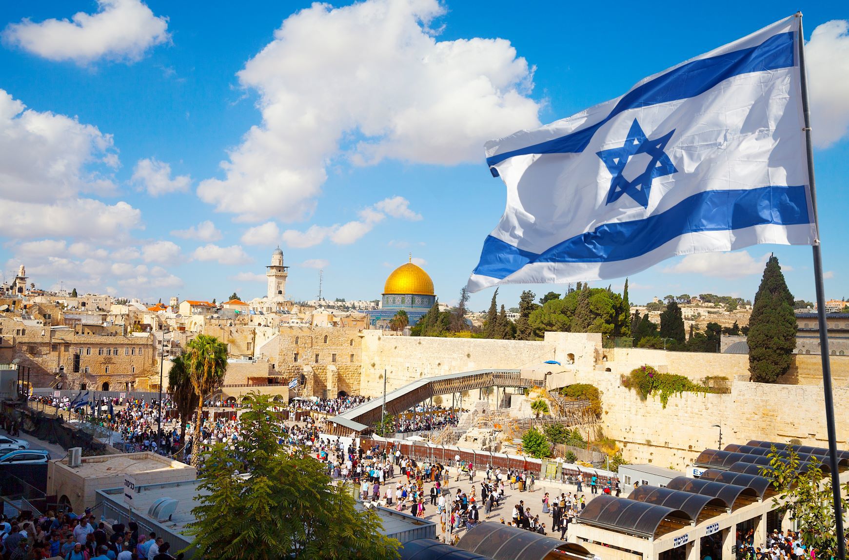 Jerusalem with Flag